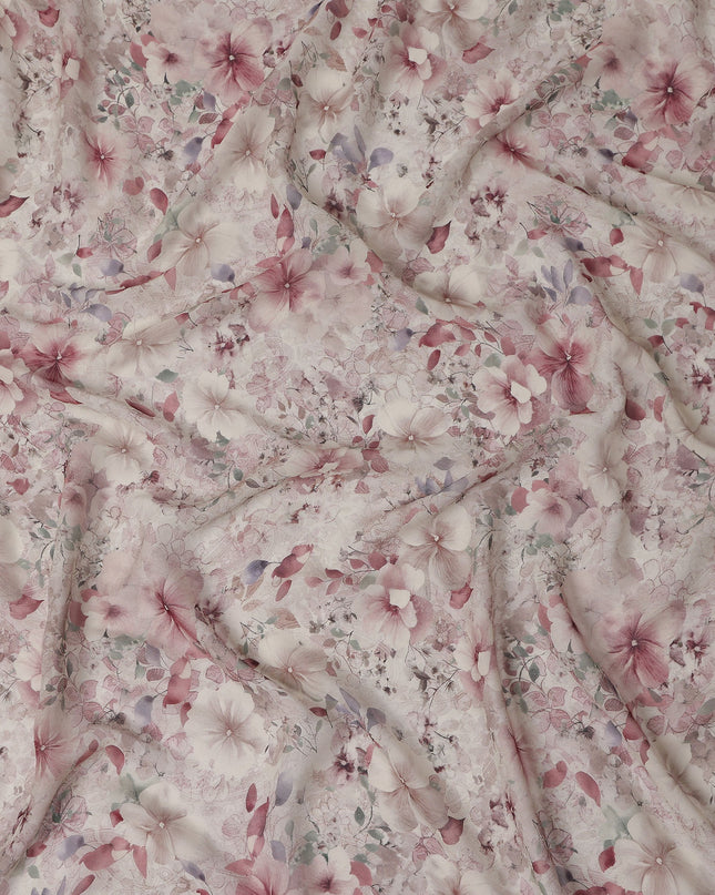 Ivory White Viscose Georgette Fabric