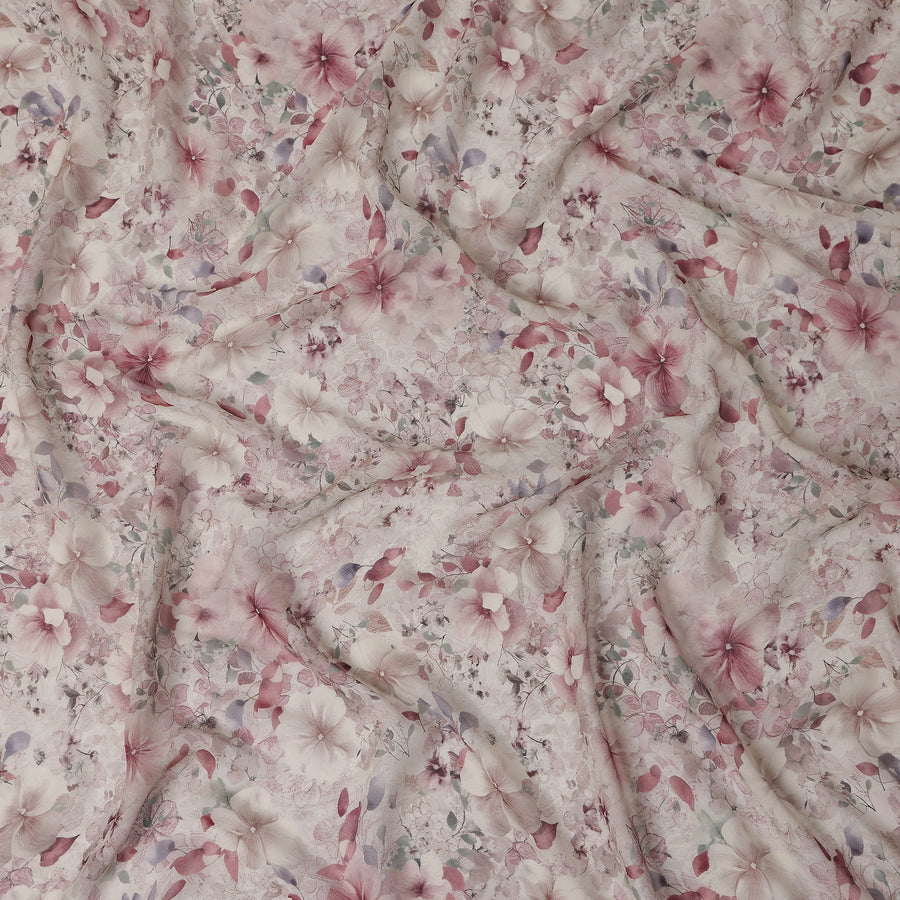 Ivory White Viscose Georgette Fabric