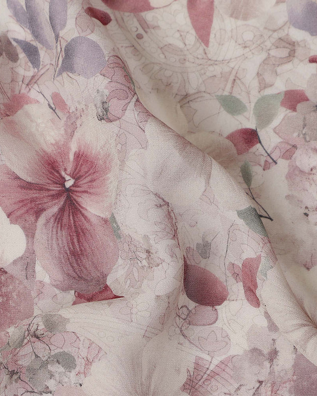 Ivory White Viscose Georgette Fabric