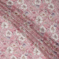 Rose Pink Floral Viscose Georgette Fabric