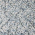 Dusty Blue Floral Viscose Georgette Fabric