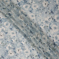 Dusty Blue Floral Viscose Georgette Fabric