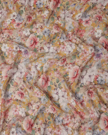 Golden Yellow Viscose Georgette Fabric
