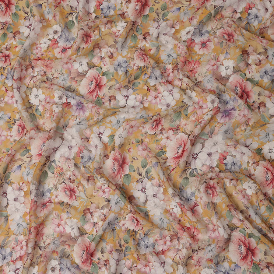 Golden Yellow Viscose Georgette Fabric