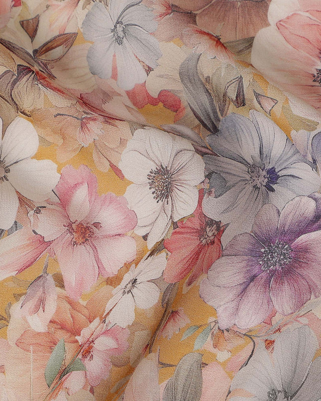 Golden Yellow Viscose Georgette Fabric