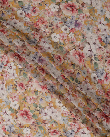 Golden Yellow Viscose Georgette Fabric