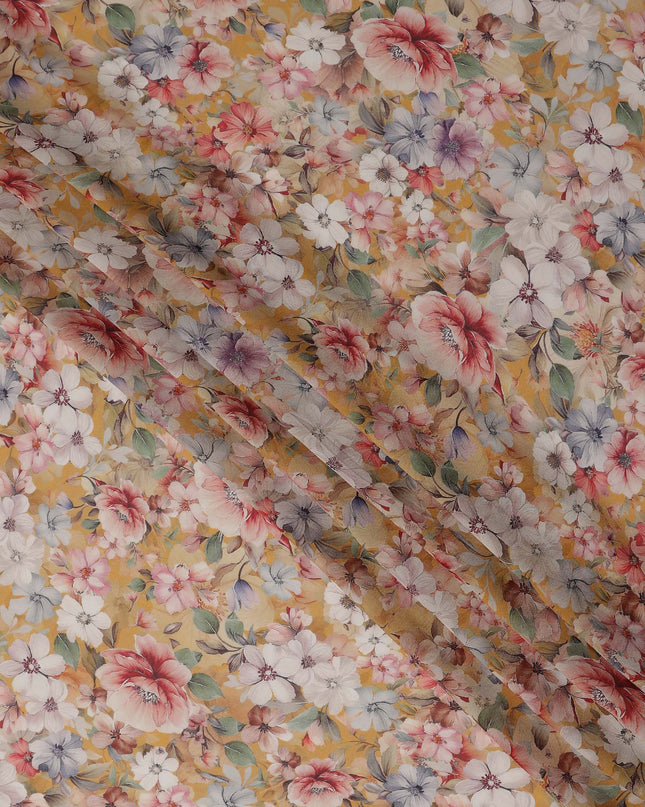 Golden Yellow Viscose Georgette Fabric