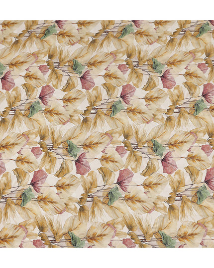 Golden Mustard Viscose Crepe Digital Printed Fabric 110cm | 