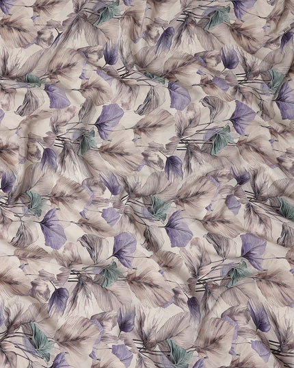 Lavender Purple Viscose Crepe Digital Printed Fabric 110cm |