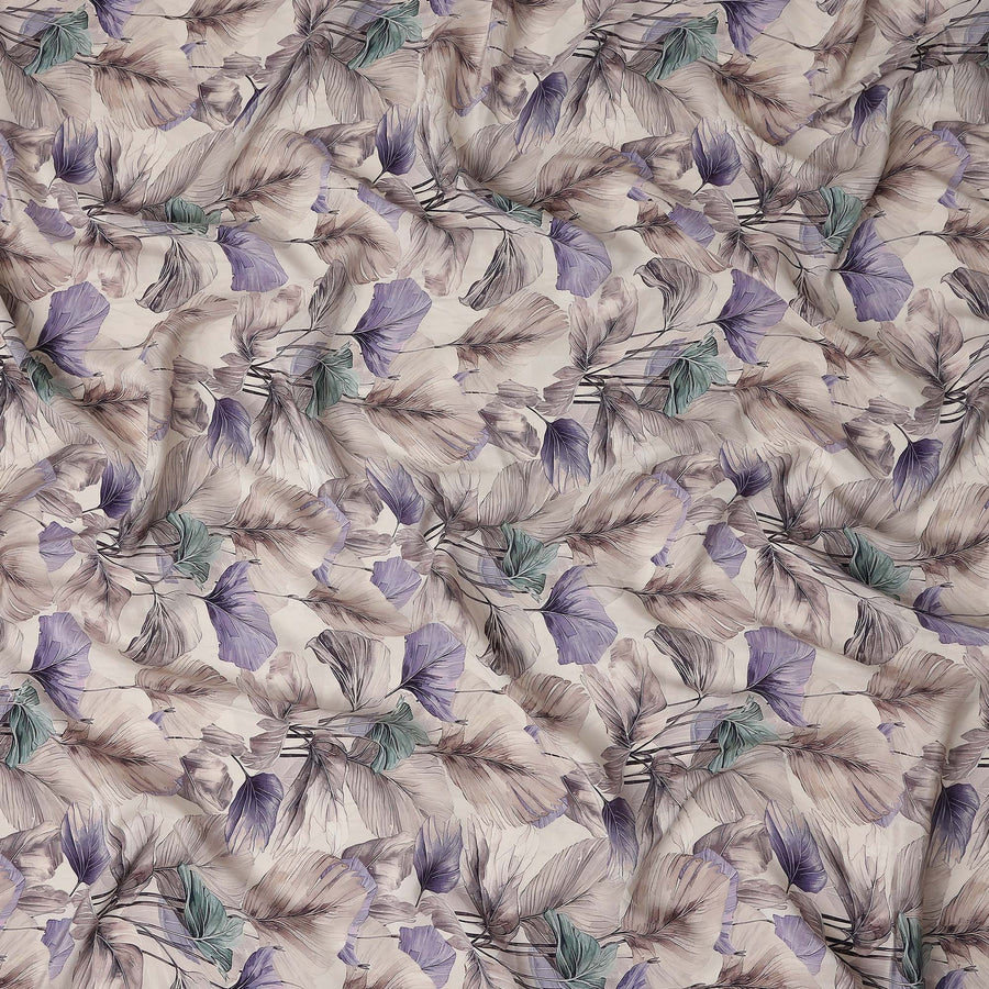 Lavender Purple Viscose Crepe Digital Printed Fabric 110cm |