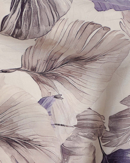 Lavender Purple Viscose Crepe Digital Printed Fabric 110cm |