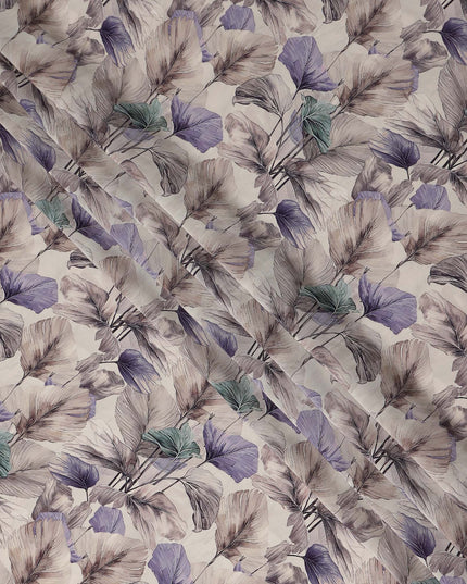 Lavender Purple Viscose Crepe Digital Printed Fabric 110cm |