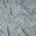 Slate Blue Viscose Crepe Digital Printed Fabric 110cm | Rega