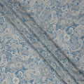 Slate Blue Viscose Crepe Digital Printed Fabric 110cm | Rega