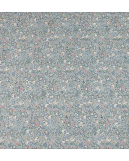 Powder Blue Viscose Crepe Digital Printed Fabric 110cm | Reg