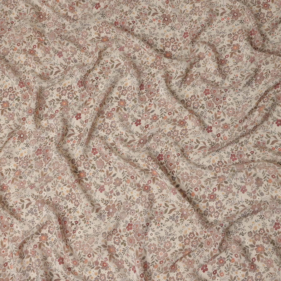 Dusty Rose Viscose Crepe Digital Printed Fabric 110cm | Rega