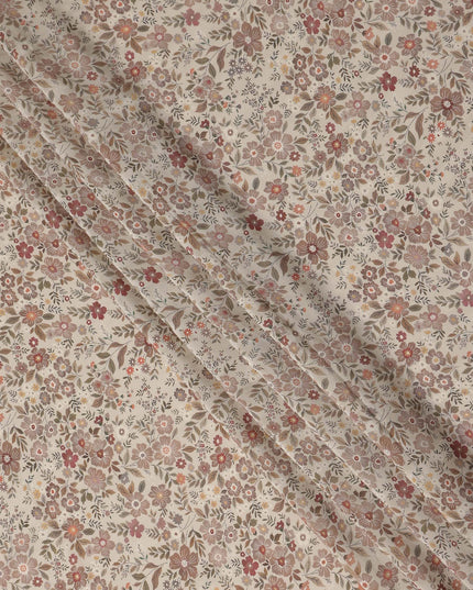 Dusty Rose Viscose Crepe Digital Printed Fabric 110cm | Rega