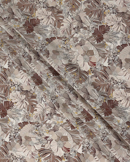 Warm Beige Viscose Crepe Digital Printed Fabric 110cm | Rega