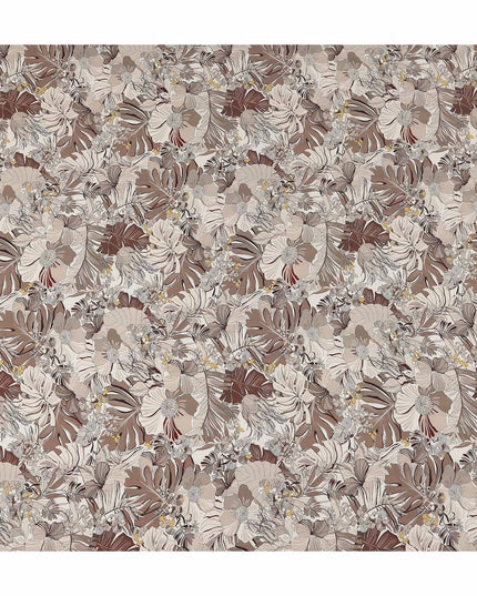 Warm Beige Viscose Crepe Digital Printed Fabric 110cm | Rega
