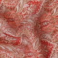 Coral Red Viscose Digital Printed Fabric 110cm