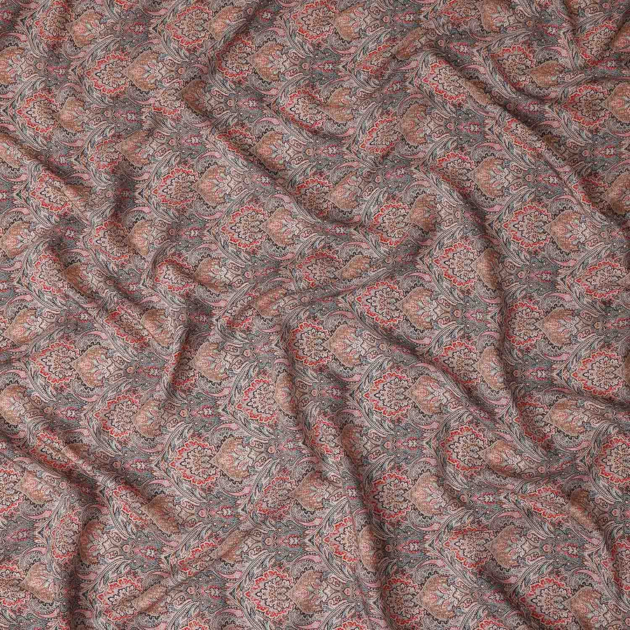 Charcoal Grey Viscose Digital Printed Fabric 110cm