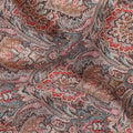 Charcoal Grey Viscose Digital Printed Fabric 110cm