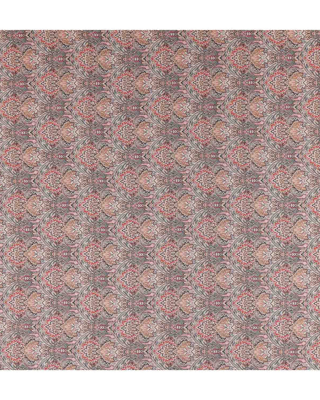 Charcoal Grey Viscose Digital Printed Fabric 110cm