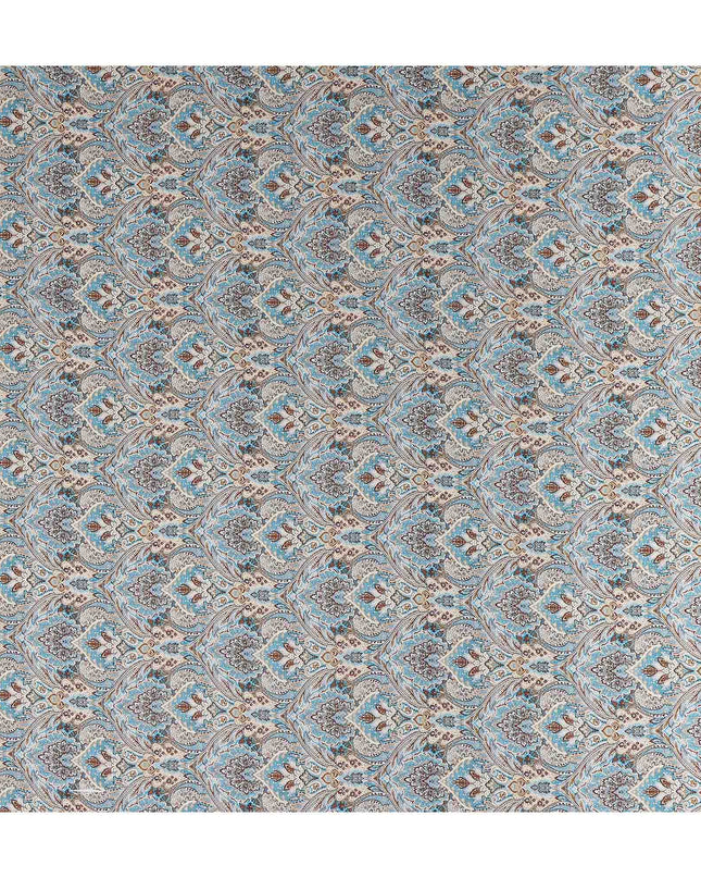 Slate Blue Viscose Digital Printed Fabric 110cm