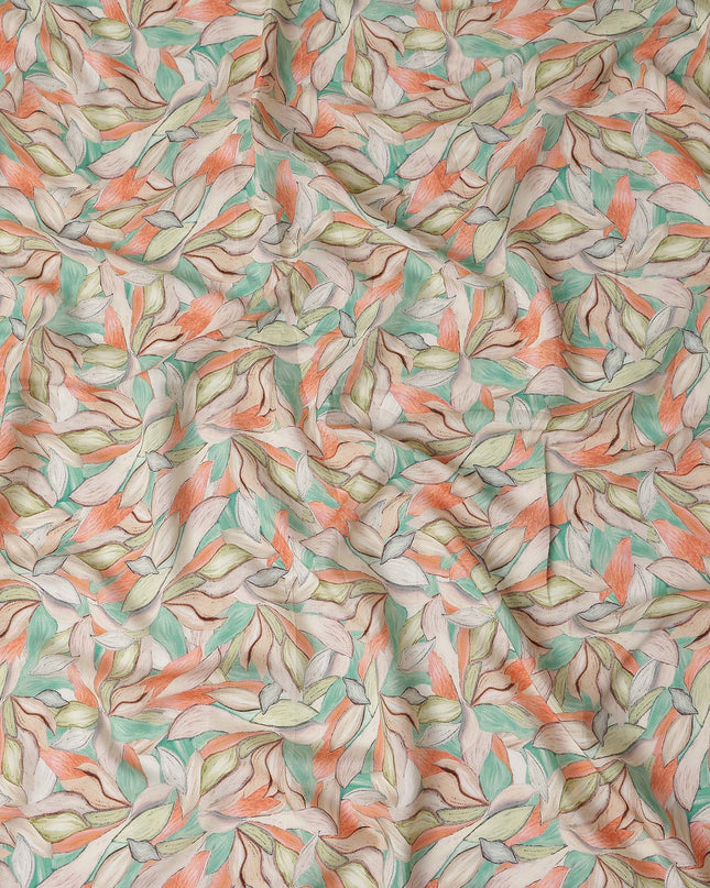 Coral Multicolor Viscose Digital Printed Fabric 110cm