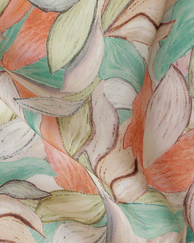 Coral Multicolor Viscose Digital Printed Fabric 110cm