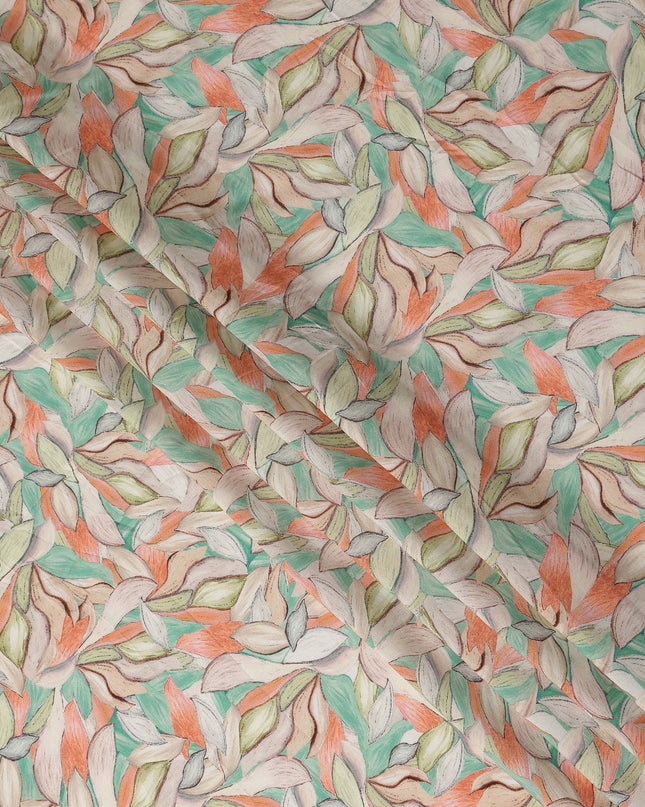 Coral Multicolor Viscose Digital Printed Fabric 110cm