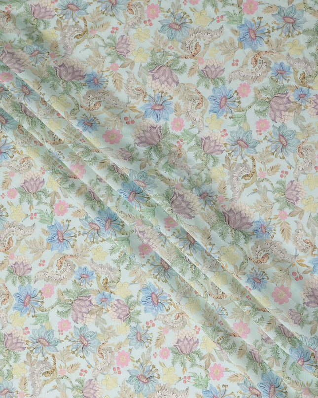 Pastel Multicolor Viscose Digital Printed Fabric 110cm