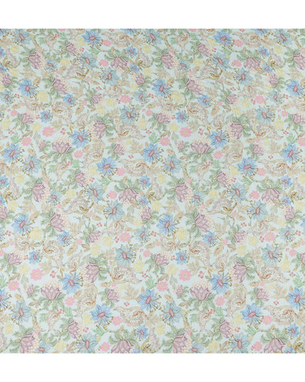 Pastel Multicolor Viscose Digital Printed Fabric 110cm