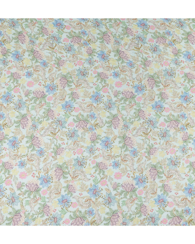 Pastel Multicolor Viscose Digital Printed Fabric 110cm