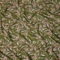 Olive Green Viscose Crepe Digital Printed Fabric 110cm | Reg