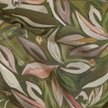 Olive Green Viscose Crepe Digital Printed Fabric 110cm | Reg