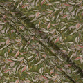 Olive Green Viscose Crepe Digital Printed Fabric 110cm | Reg