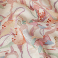 Rust Orange Viscose Digital Printed Fabric 110cm