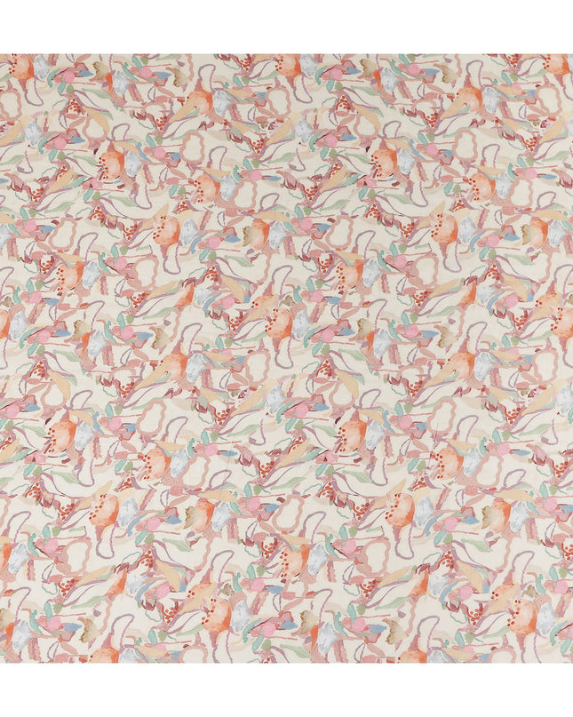 Rust Orange Viscose Digital Printed Fabric 110cm