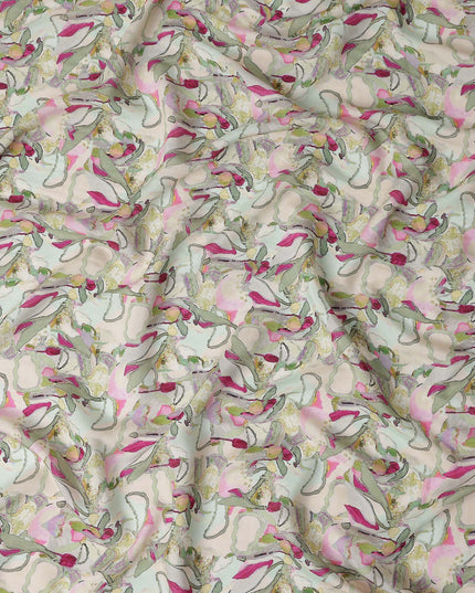 Blush Pink Viscose Digital Printed Fabric 110cm