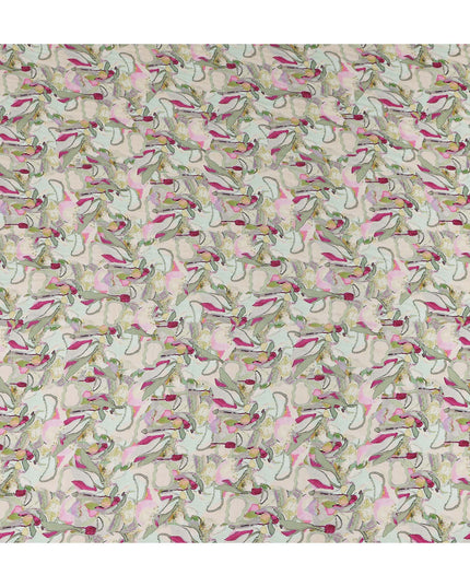 Blush Pink Viscose Digital Printed Fabric 110cm