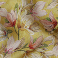 Mustard Yellow Viscose Digital Printed Fabric 110cm