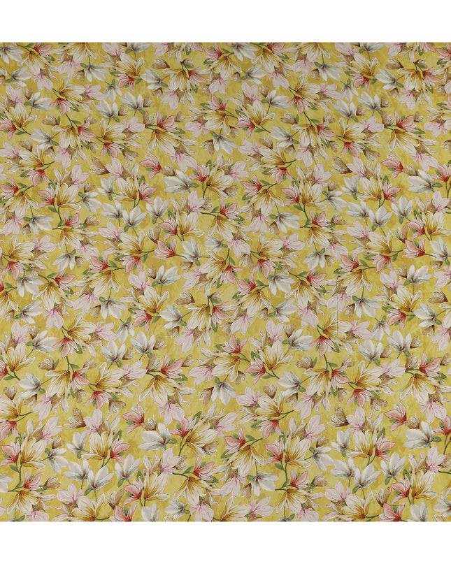 Mustard Yellow Viscose Digital Printed Fabric 110cm
