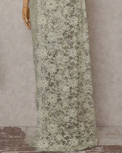 Champagne Gold French Chantilly Lace Saree