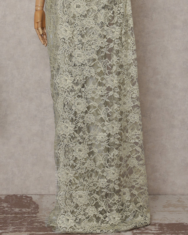 Champagne Gold French Chantilly Lace Saree