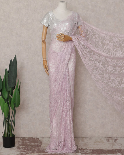 Blush Pink Chantilly Lace Saree | Regal Fabrics