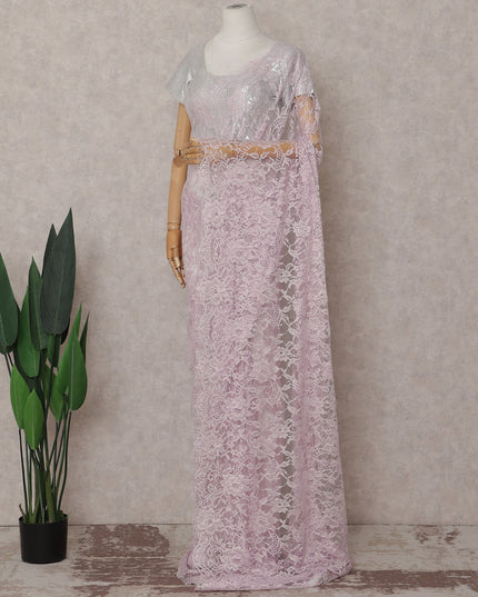 Blush Pink Chantilly Lace Saree | Regal Fabrics