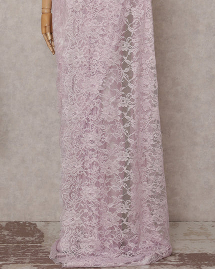 Blush Pink Chantilly Lace Saree | Regal Fabrics
