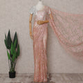 Blush Pink French Lace Saree Piece