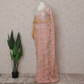 Blush Pink French Lace Saree Piece
